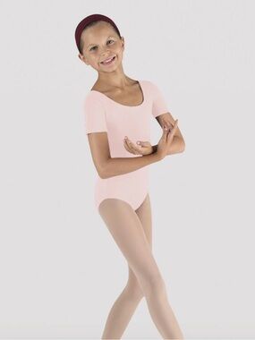BLOCH Girls Ballet Leotard Short Sleeve Pink Size 4-6 NWT Dancewear